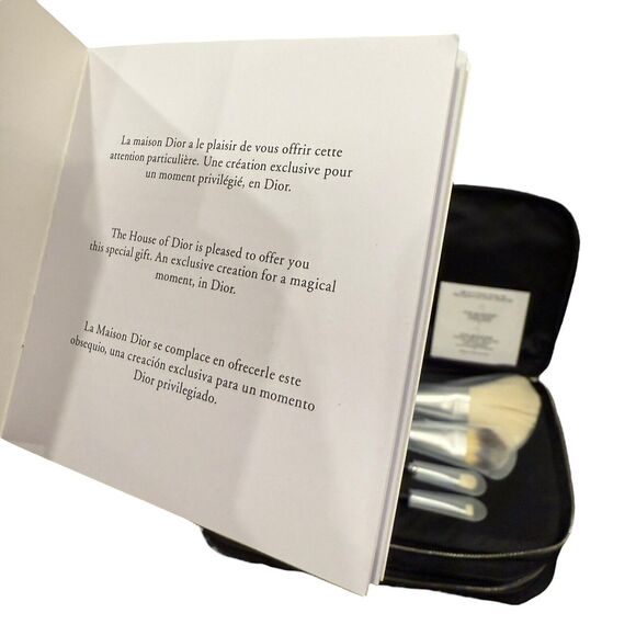 Dior Backstage Makeup Pouch Cosmetic Bag 10x6x3” Brush Storage 2 Tier w Brushes! - Picture 3 of 10